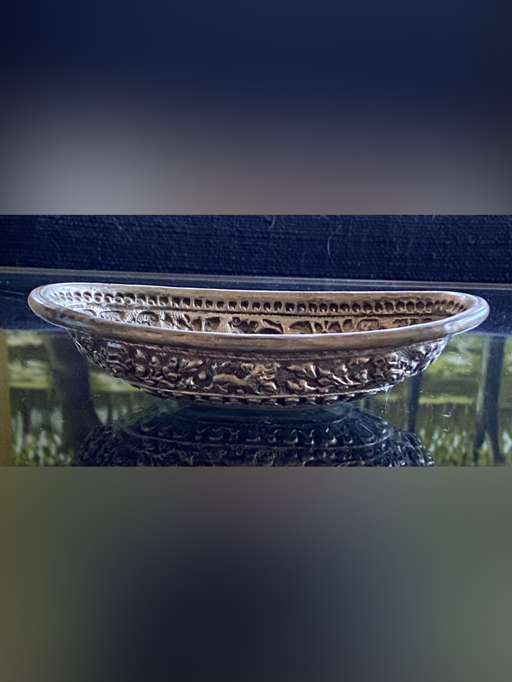 Indian Silver Hunting Shikar Bowl Lucknow Region repoussé Animals Vermeil Finish